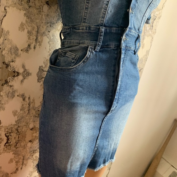 DISTRESSED DENIM DRESS option to add belt size small *fashion nova * - Picture 3 of 6